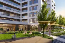 Patio inwestycji Cynamonowa, Warszawa Ursynów