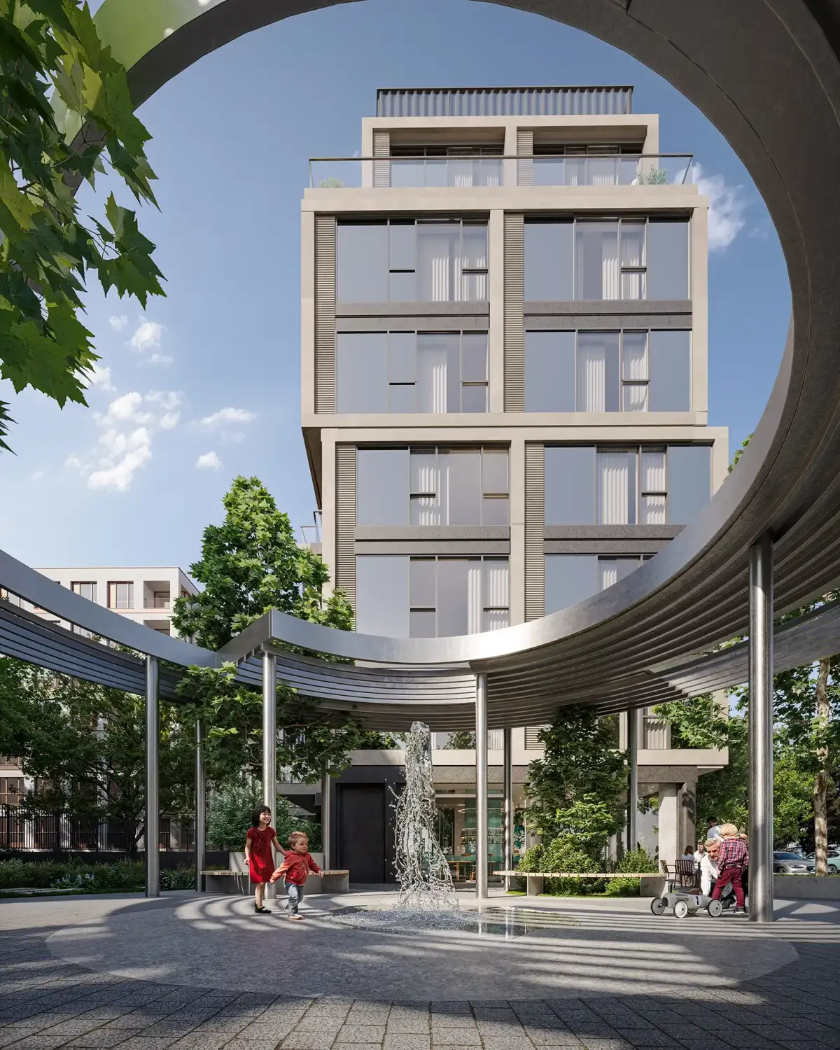 Pergola inwestycji Chłodna 35, Warszawa Wola