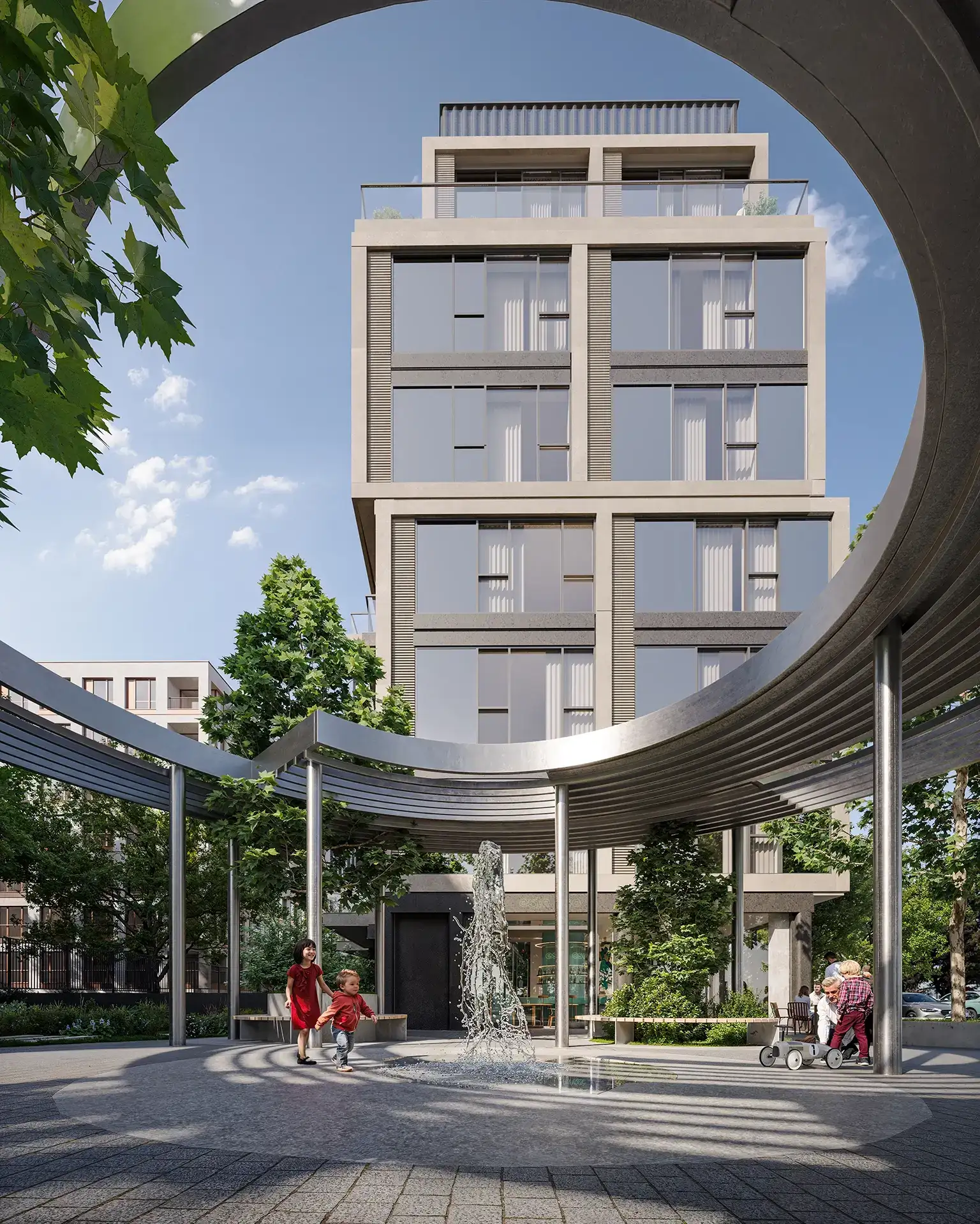 Pergola inwestycji Chłodna 35, Warszawa Wola