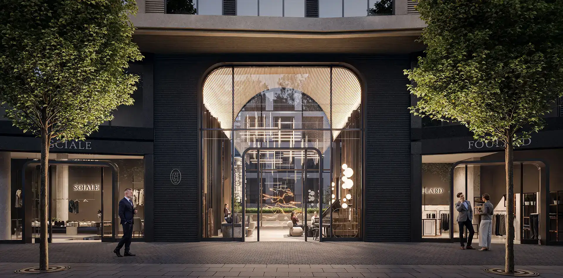 Wejście do inwestycji Chlodna 35, Warszawa Wola